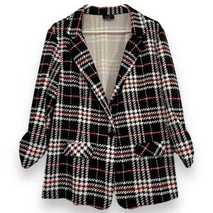 LC - Black Houndstooth Plaid Blazer